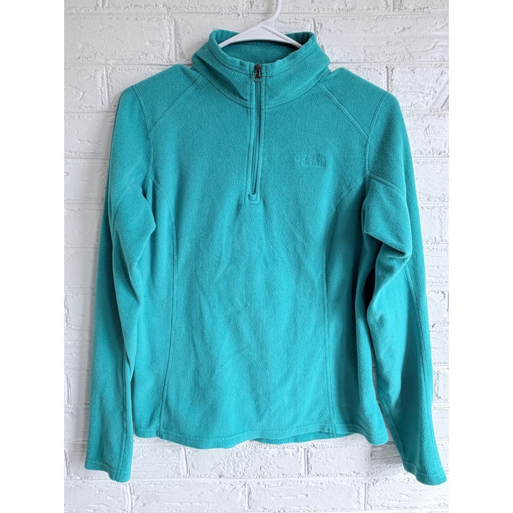 The‎ North Face Womens Fleece Quarter Zip Pullover Teal Green Size S